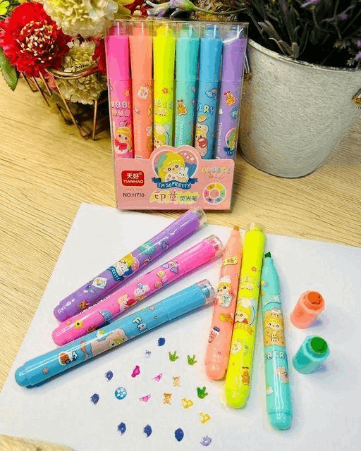 Stamp Highlighter (Set of 6, Multicolor) Cutello stamp-highlighter-set-of-6-multicolor 1