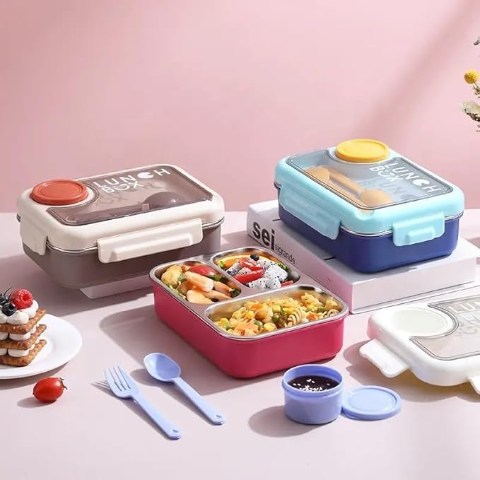 Bento Lunch Box with Cutlery - Image 1