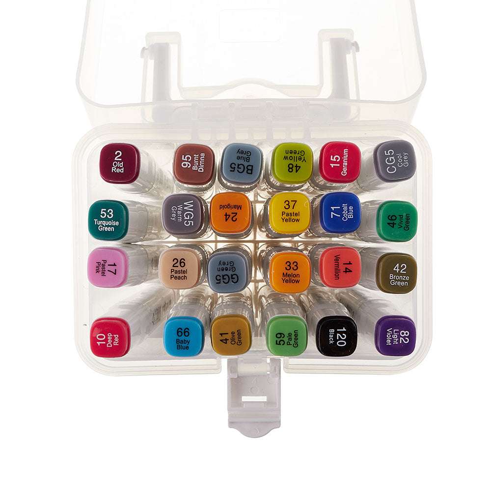 24 Alcohol Based Brush & Chisel Dual Tip Art Markers Cutello 24-alcohol-based-brush-chisel-dual-tip-art-marker 3