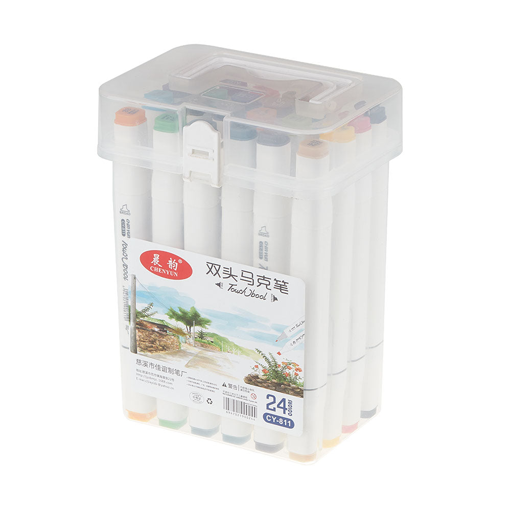 24 Alcohol Based Brush & Chisel Dual Tip Art Markers Cutello 24-alcohol-based-brush-chisel-dual-tip-art-marker 1