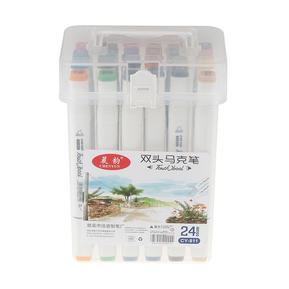 24 Alcohol Based Brush & Chisel Dual Tip Art Markers Cutello 24-alcohol-based-brush-chisel-dual-tip-art-marker 2