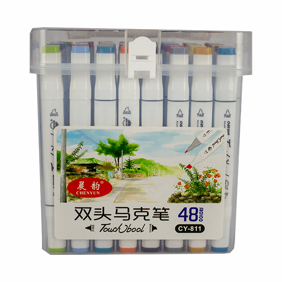 48 Alcohol Based Brush & Chisel Dual Tip Art Markers Cutello 48-alcohol-based-brush-chisel-dual-tip-art-marker 1