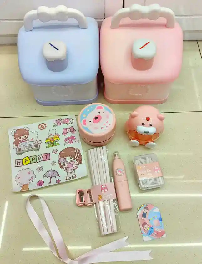 Piggy Bank + Electric Stationery Set Cutello piggy-bank-electric-stationery-set 1
