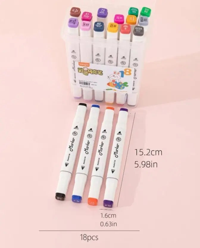 18 Alcohol Based Brush & Chisel Dual Tip Art Markers Cutello 18-alcohol-based-brush-chisel-dual-tip-art-marker 1